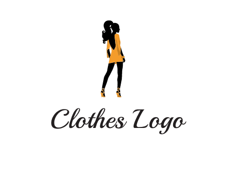 woman in yellow apparel logo