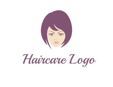 woman with bob cut hairstyle logo