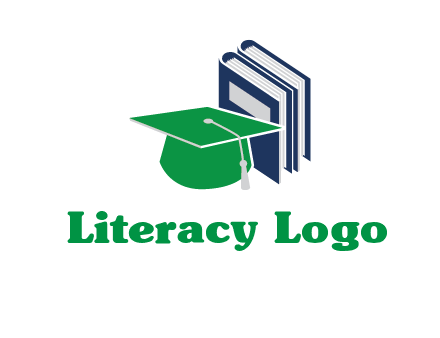 books with graduation cap logo