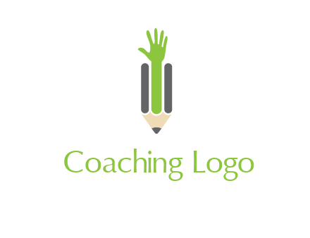 green hand inside pencil logo