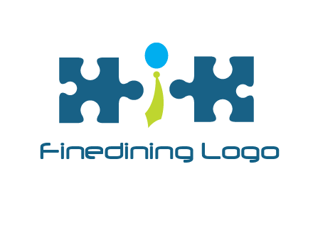 puzzle pieces with man wearing tie logo