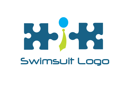 puzzle pieces with man wearing tie logo