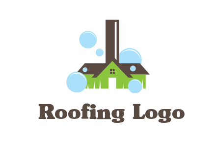 broom shaped like a home logo