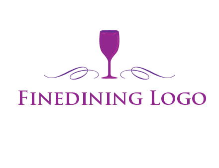 goblet with ribbons logo