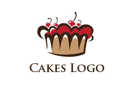 birthday cake crown with cherries logo