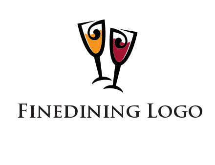 wine glasses logo