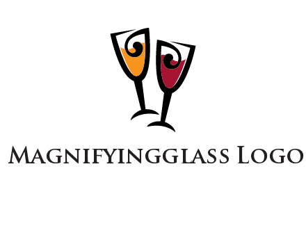 wine glasses logo
