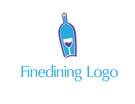 goblet inside wine bottle logo