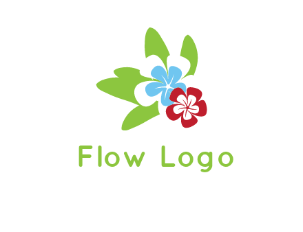 periwinkle flowers with leaves logo