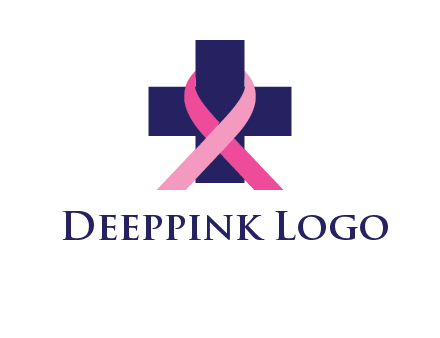 breast cancer ribbon wrapped around cross