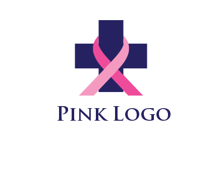 breast cancer ribbon wrapped around cross