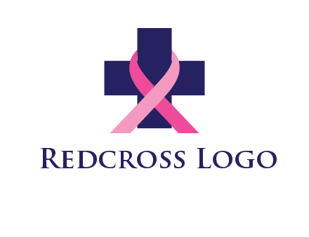 breast cancer ribbon wrapped around cross