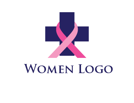 breast cancer ribbon wrapped around cross