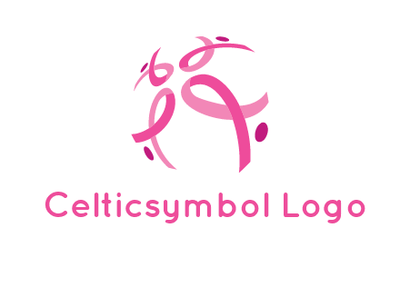 world logo with breast cancer ribbons and dots