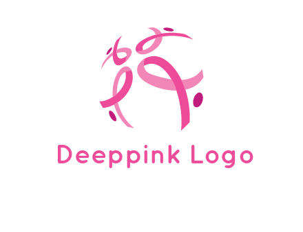 world logo with breast cancer ribbons and dots