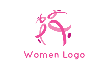 world logo with breast cancer ribbons and dots