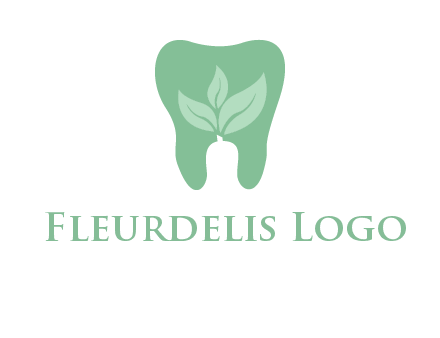 leaves inside tooth logo