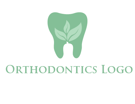 leaves inside tooth logo