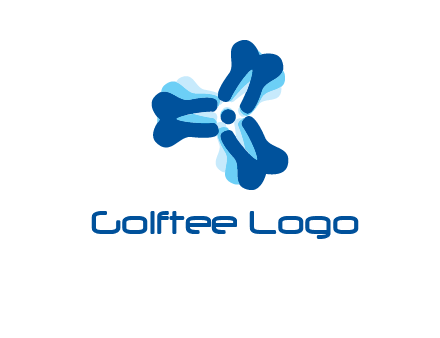 dental logo with tooth x-rays forming a fidget spinner