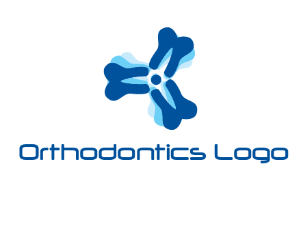 dental logo with tooth x-rays forming a fidget spinner