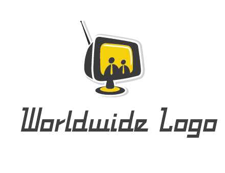 two abstract person inside the TV logo