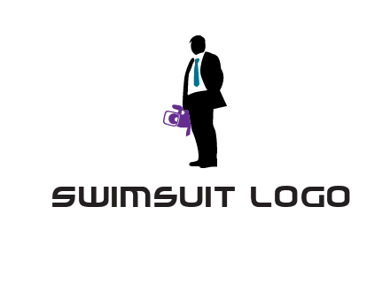 silhouette person holding movie camera logo