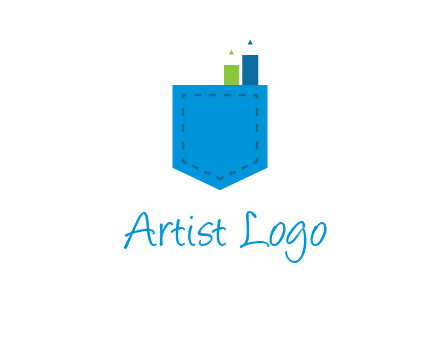 stitched pocket incorporated with two pencil logo