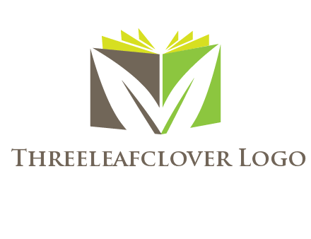 leaf inside abstract book logo