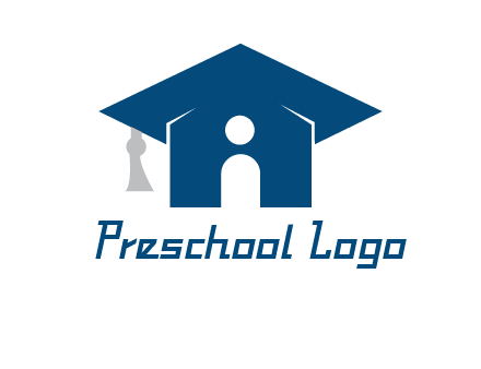 abstract person inside graduation cap with house logo