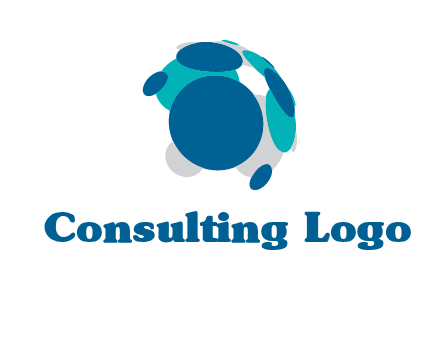 abstract circle dotted globe logo