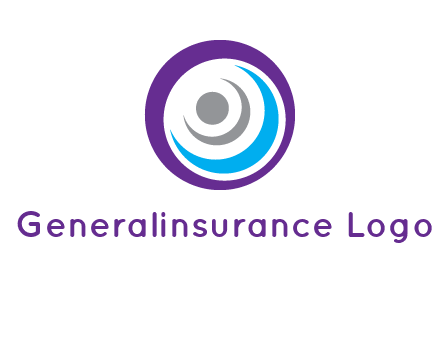 abstract person inside the circle with swooshes logo