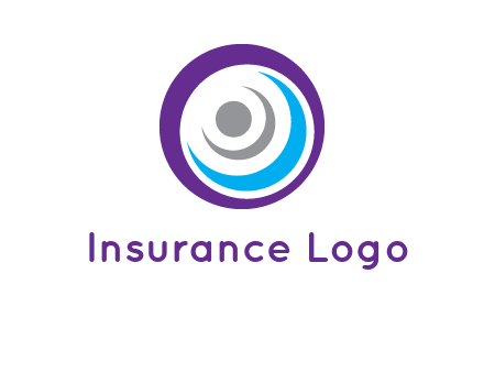 abstract person inside the circle with swooshes logo