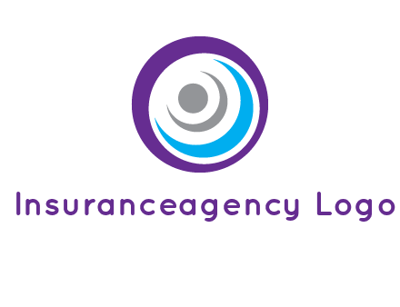 abstract person inside the circle with swooshes logo