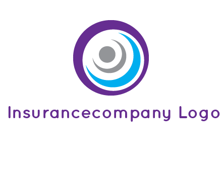 abstract person inside the circle with swooshes logo