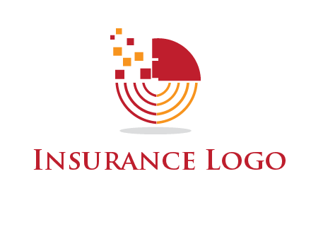 abstract circle with pixels logo