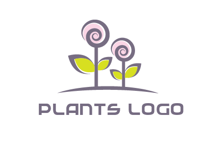 abstract flowers made of swirl logo