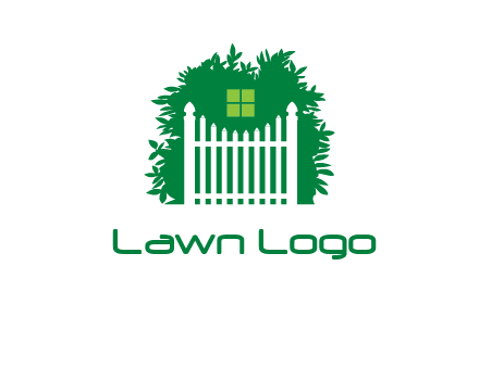 fence inside the tree with window logo