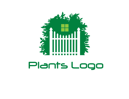 fence inside the tree with window logo