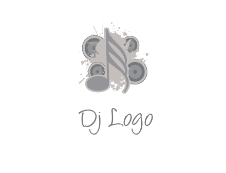 music note inside the splash with speakers logo