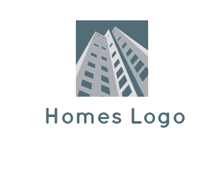 abstract buildings inside the square logo