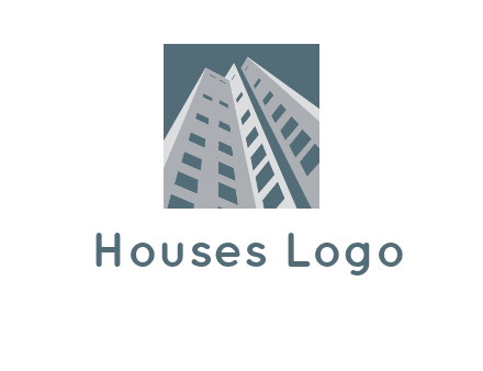 abstract buildings inside the square logo