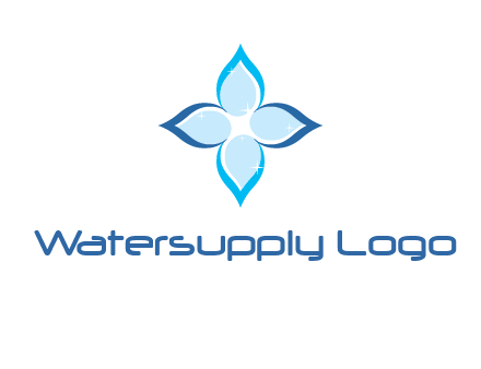 water drops inside the abstract leafs with shine logo