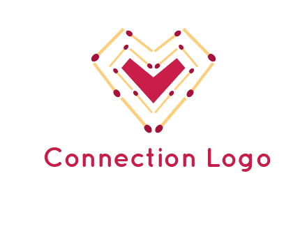 match stick creating heart shape logo