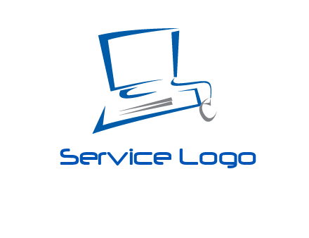 abstract computer with mouse logo