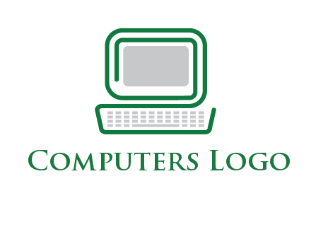 abstract monitor with keyboard icon