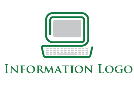 abstract monitor with keyboard icon