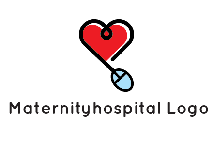 mouse is forming shape of heart logo