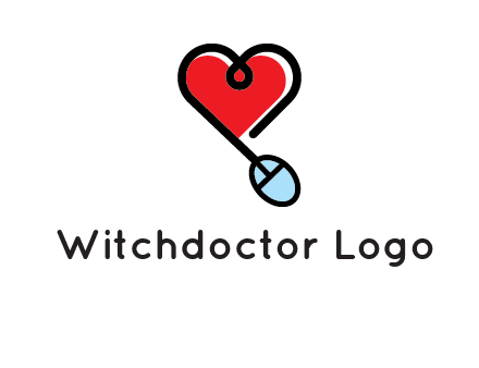 mouse is forming shape of heart logo