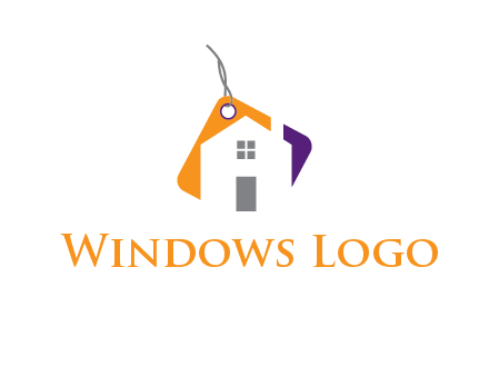 house is incorporated with shopping tag logo