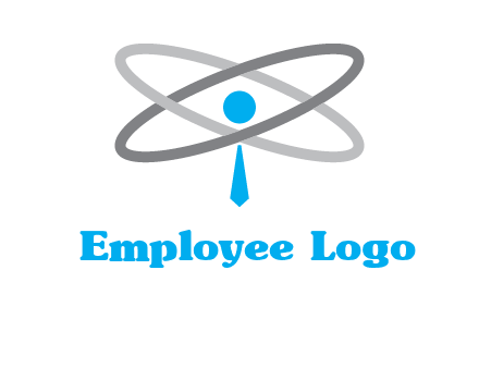 abstract person incorporated with orbit and tie logo
